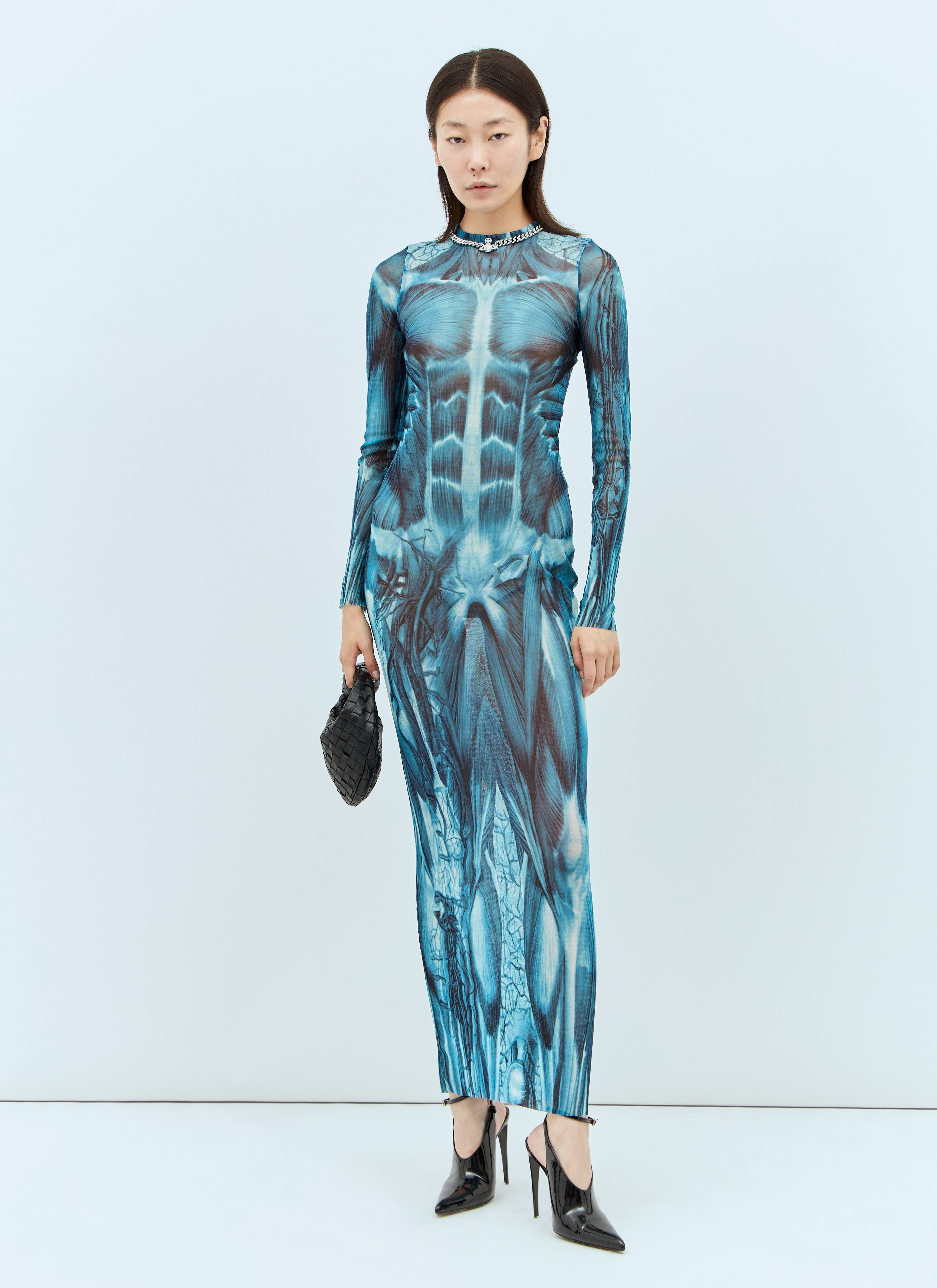 Jean Paul Gaultier Women Ecorche Mesh Maxi Dress - 3