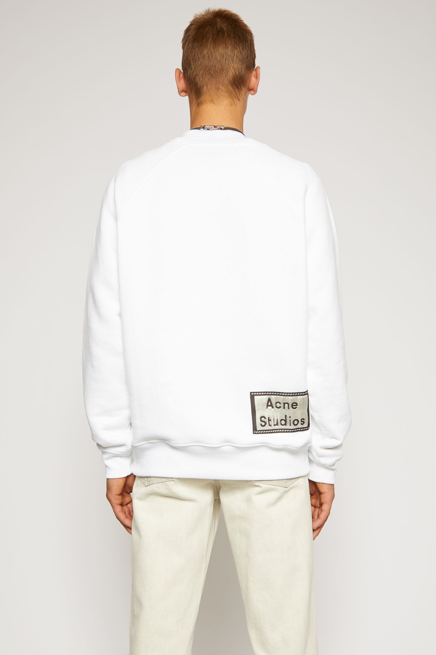 Reverse-label sweatshirt optic white - 2