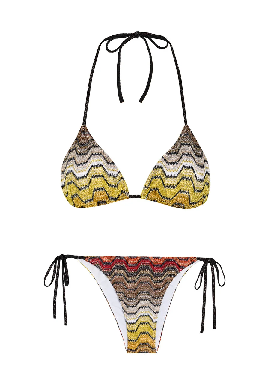 Missoni Patterned Metallic-knit Bikini - 1