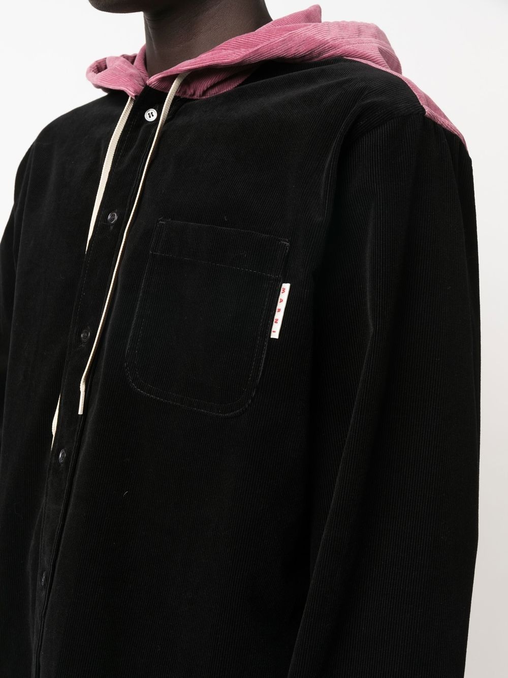 corduroy hooded overshirt - 5