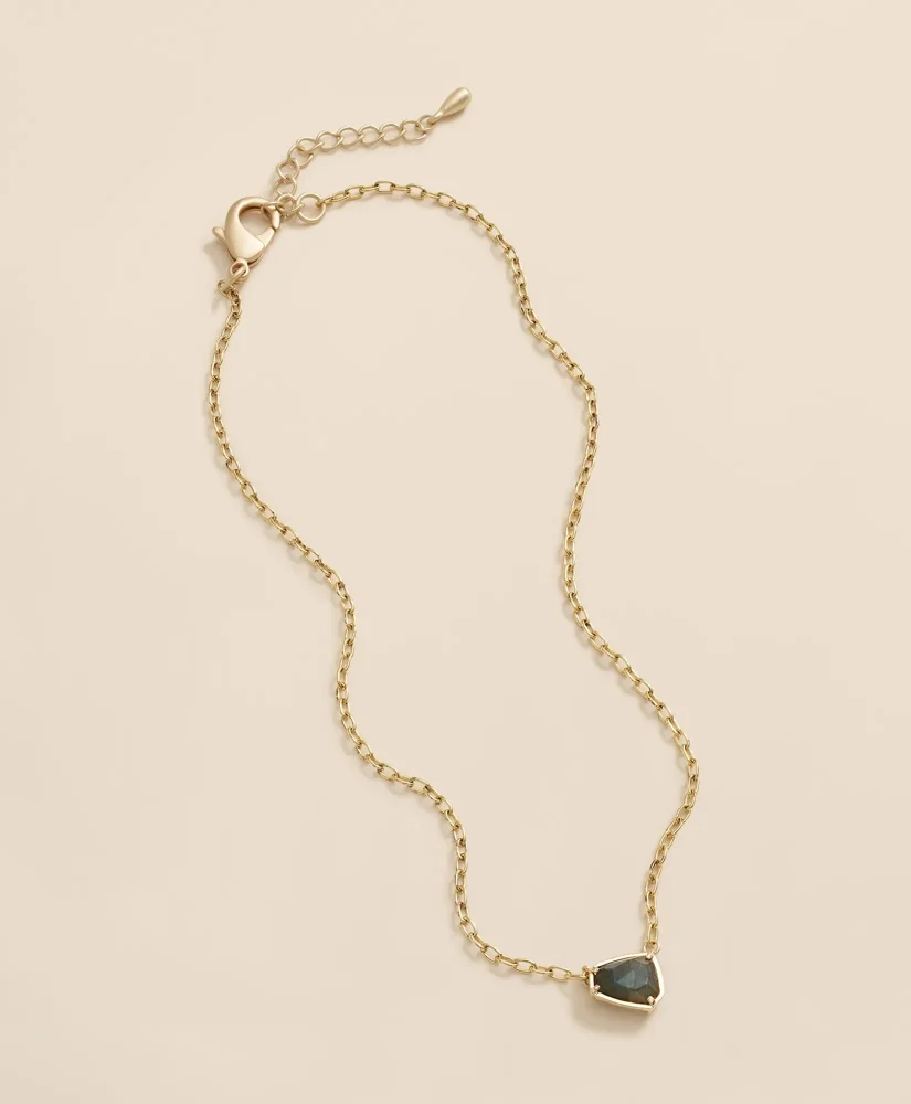 Loni Paul Asymmetrical Labradorite Bar Necklace in 14K Plated Gold - 1