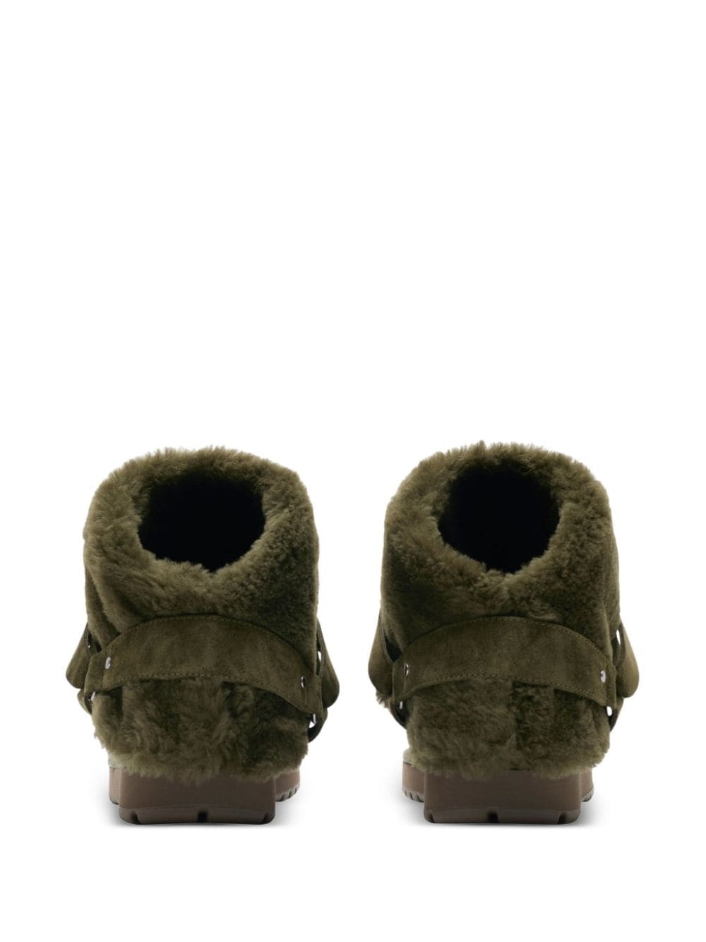buckled shearling ankle boots - 3