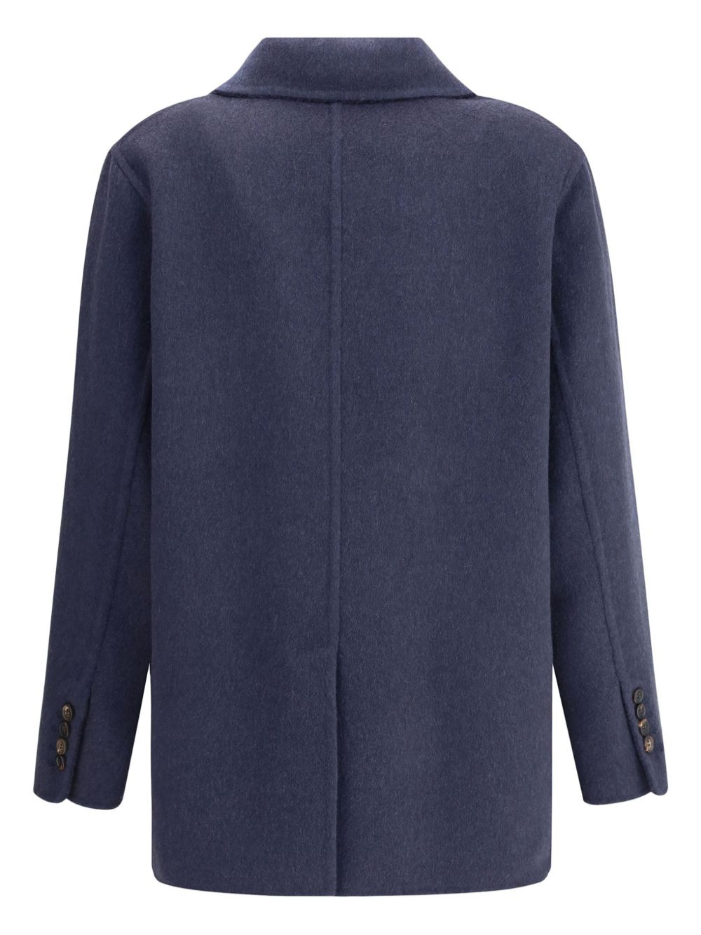 notched-lapel double-breasted coat - 2