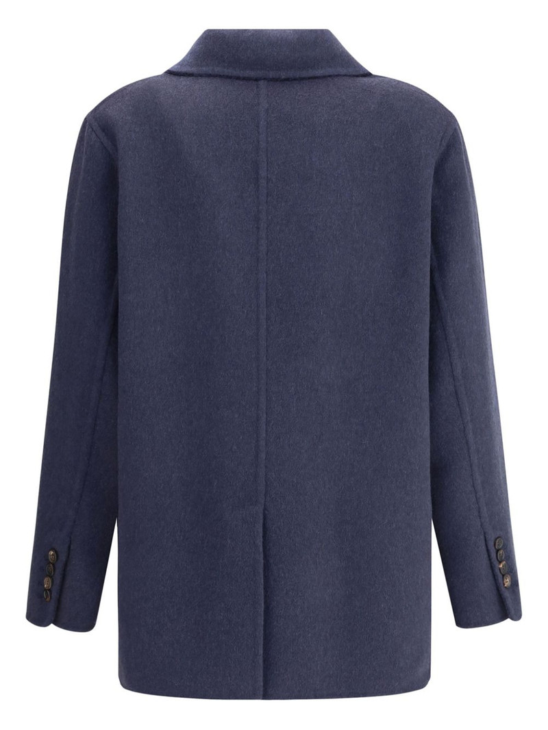 Brunello Cucinelli notched-lapel double-breasted coat outlook