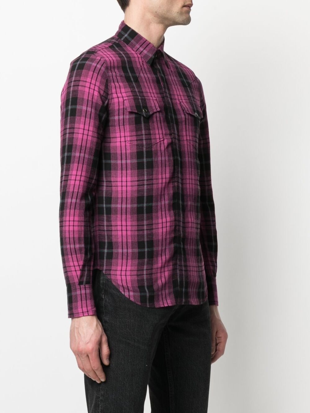 checked long-sleeve shirt - 3