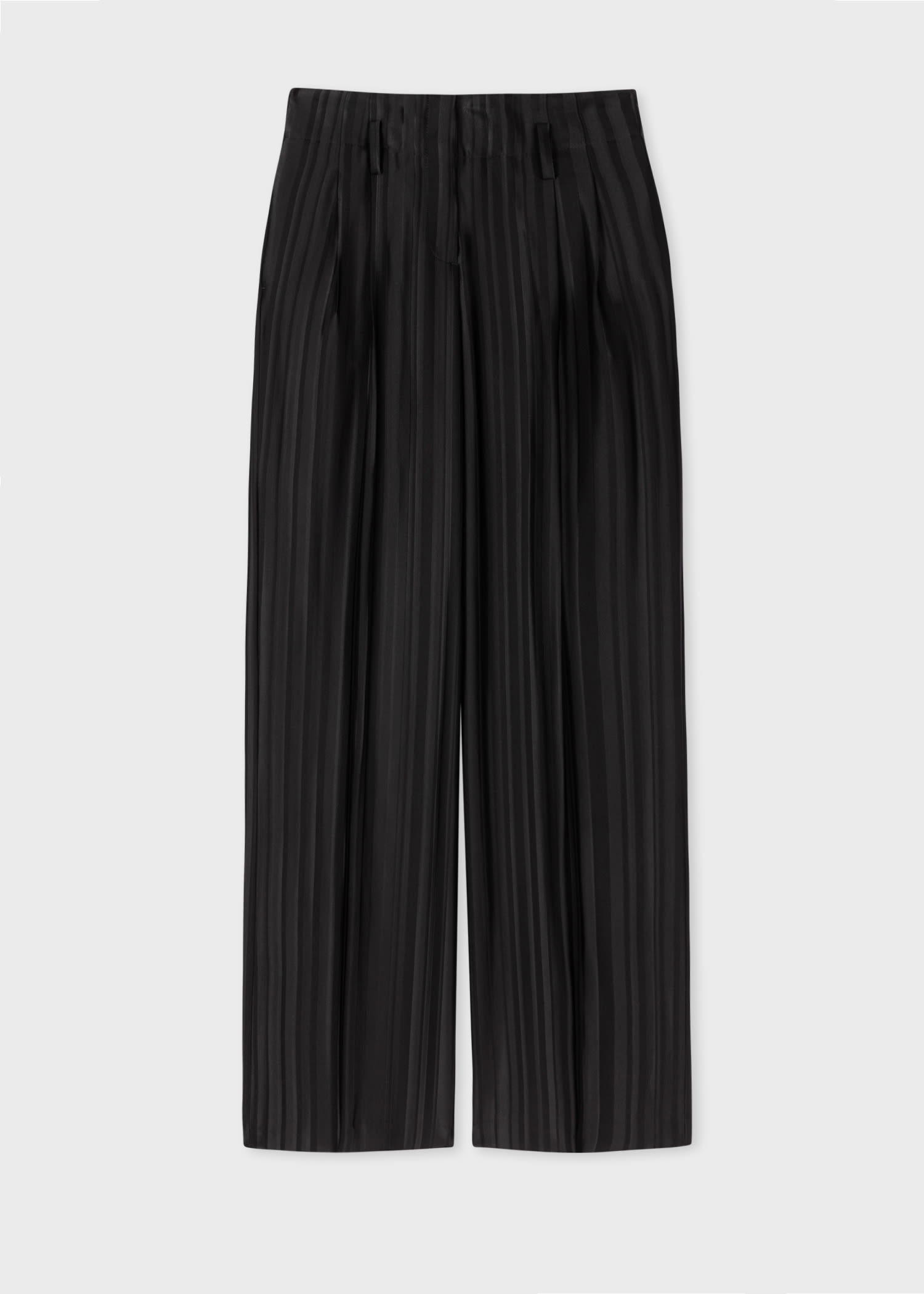 Black 'Shadow Stripe' Wide Leg Trousers - 1