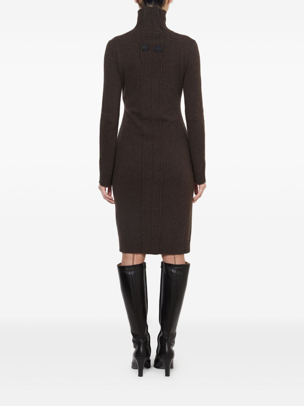 high-neck ribbed dress - 5