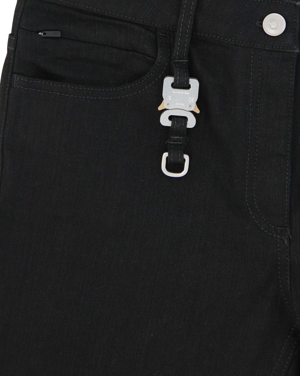 TRUE BLACK 6 POCKET JEAN WITH METAL BUCKLE - 4