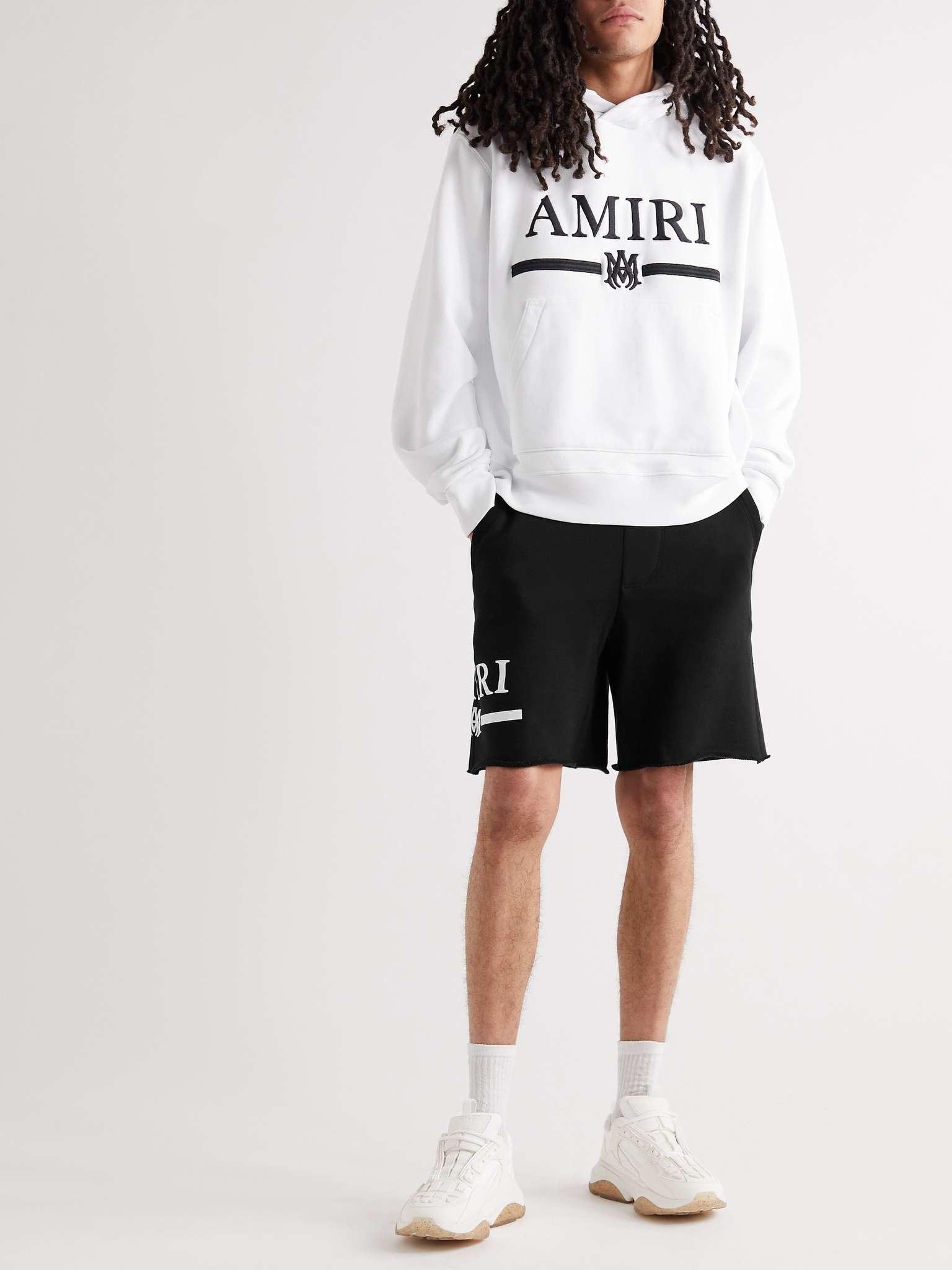 AMIRI - Logo-Embroidered Loopback Cotton-Jersey Drawstring Shorts