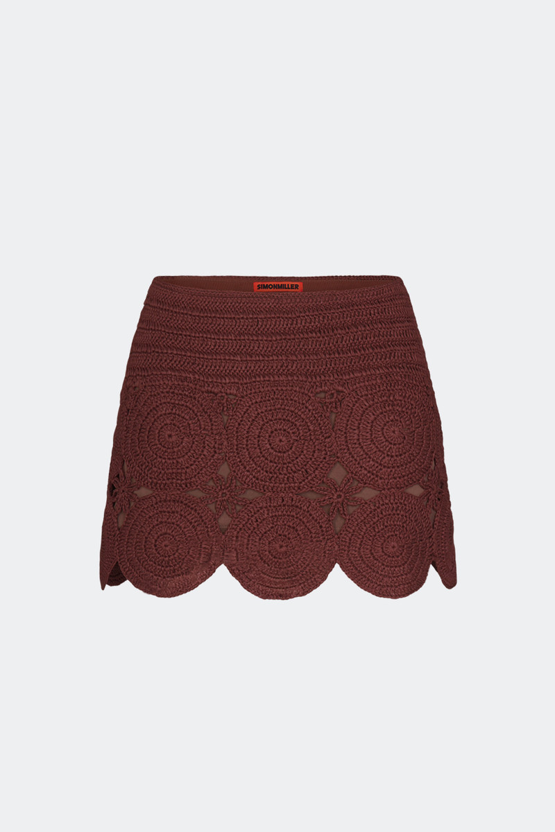 SIMONMILLER Beep Beep Mini Skirt In Choco Brown outlook