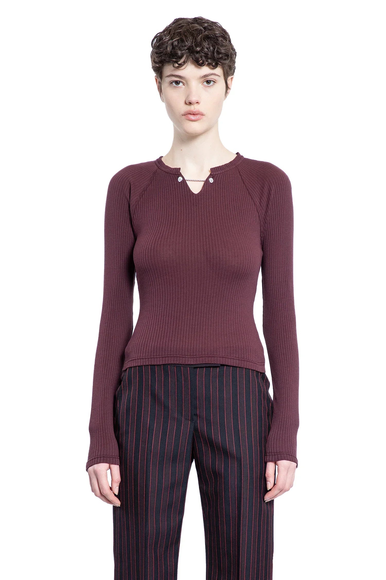 Cotton-Rib-Long-Sleeve-Top - 1