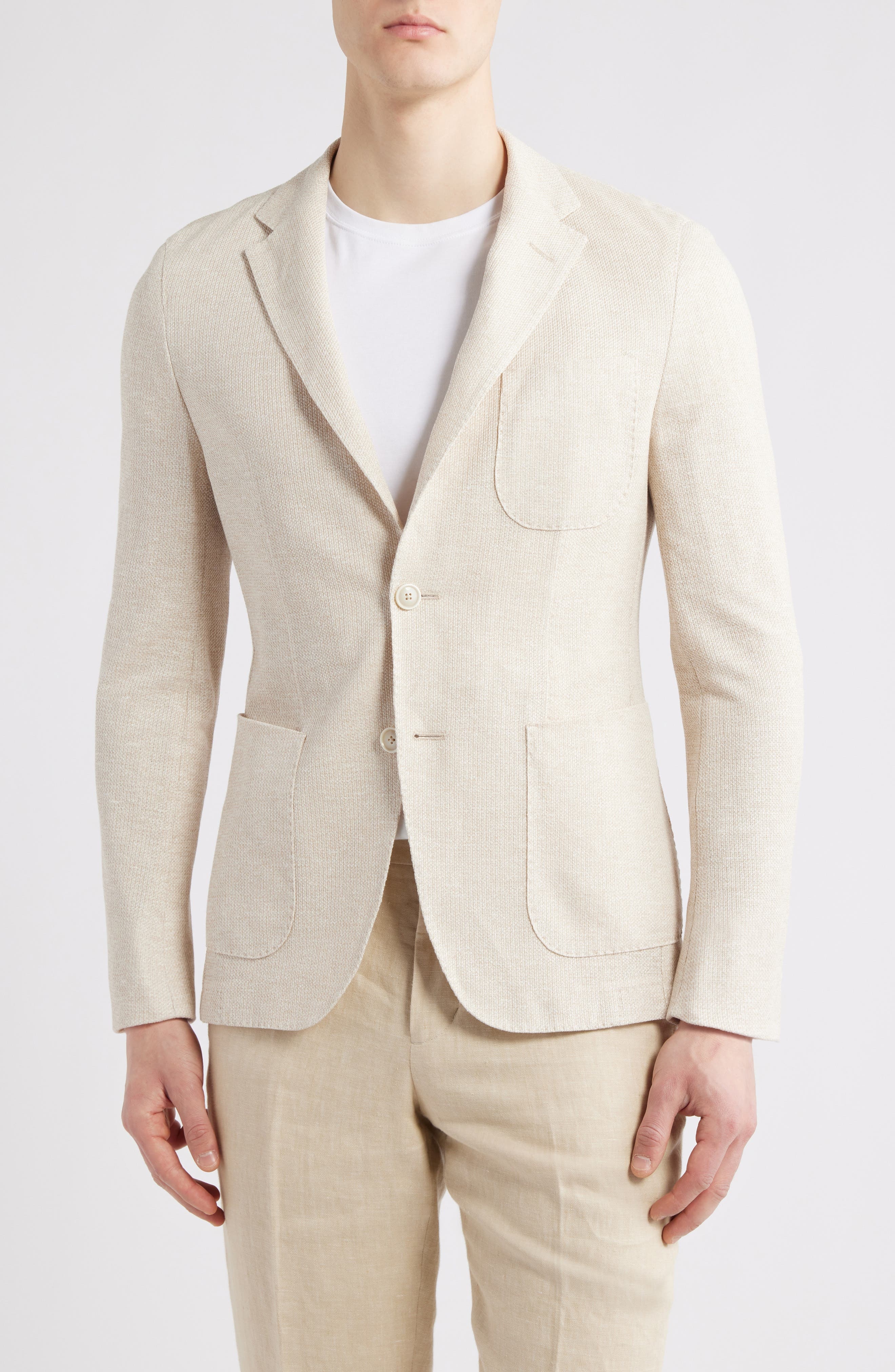 BOSS Heston Linen & Cotton Sport Coat in Open White at Nordstrom - 4