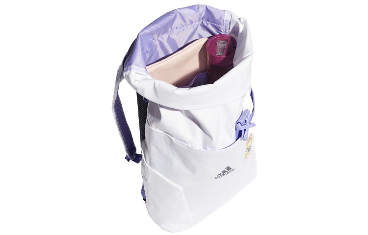 adidas Real Madrid Printing Large Capacity Backpack Unisex White / Purple H59679 - 4