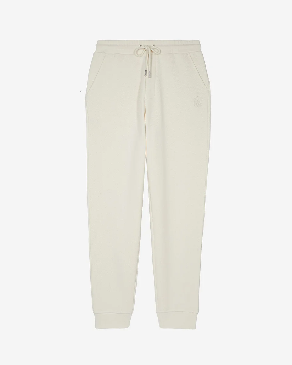 BEIGE FITTED JOGGING BOTTOMS - 1