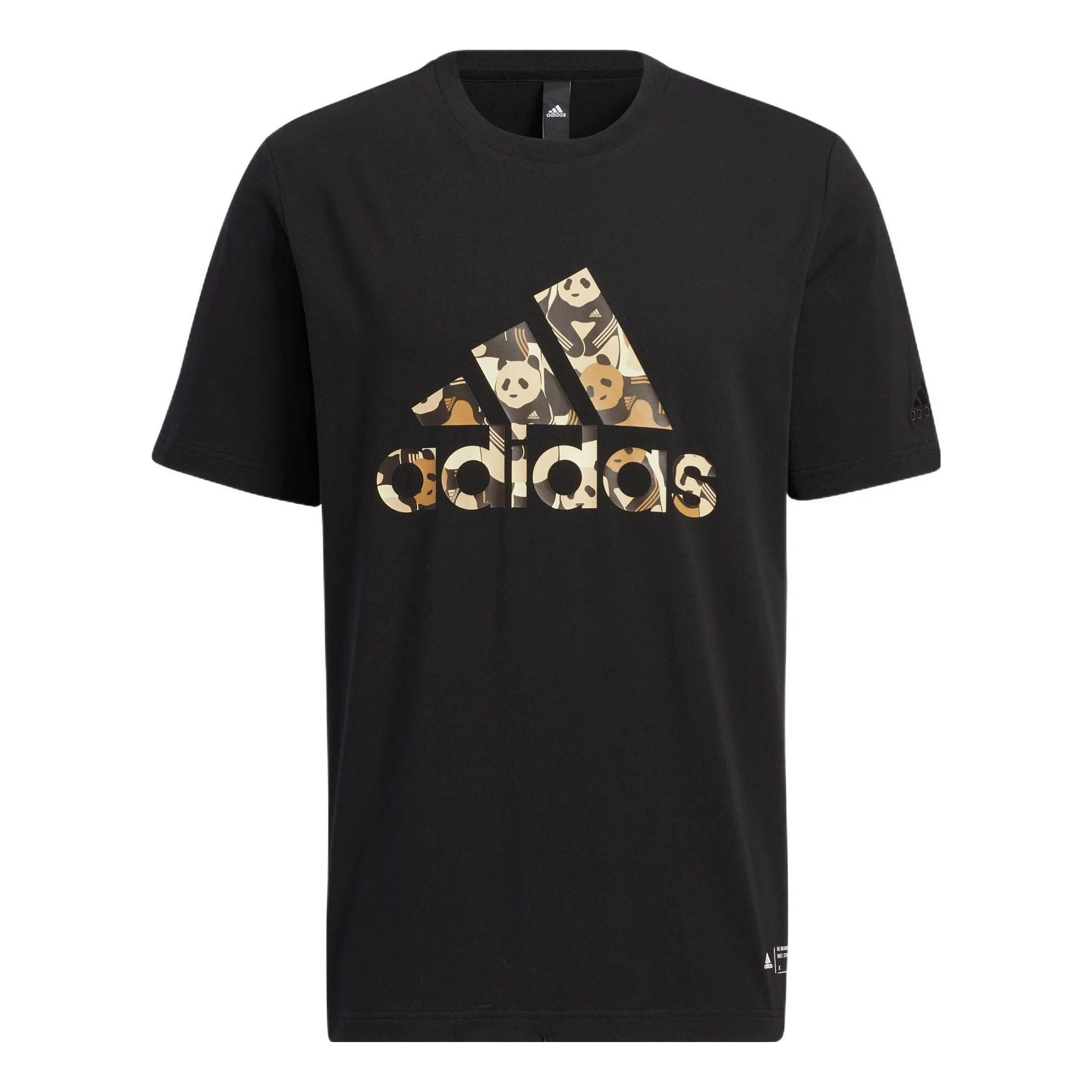 adidas Solid Color Logo Athleisure Casual Sports Short Sleeve Unisex Black HS4396 - 1