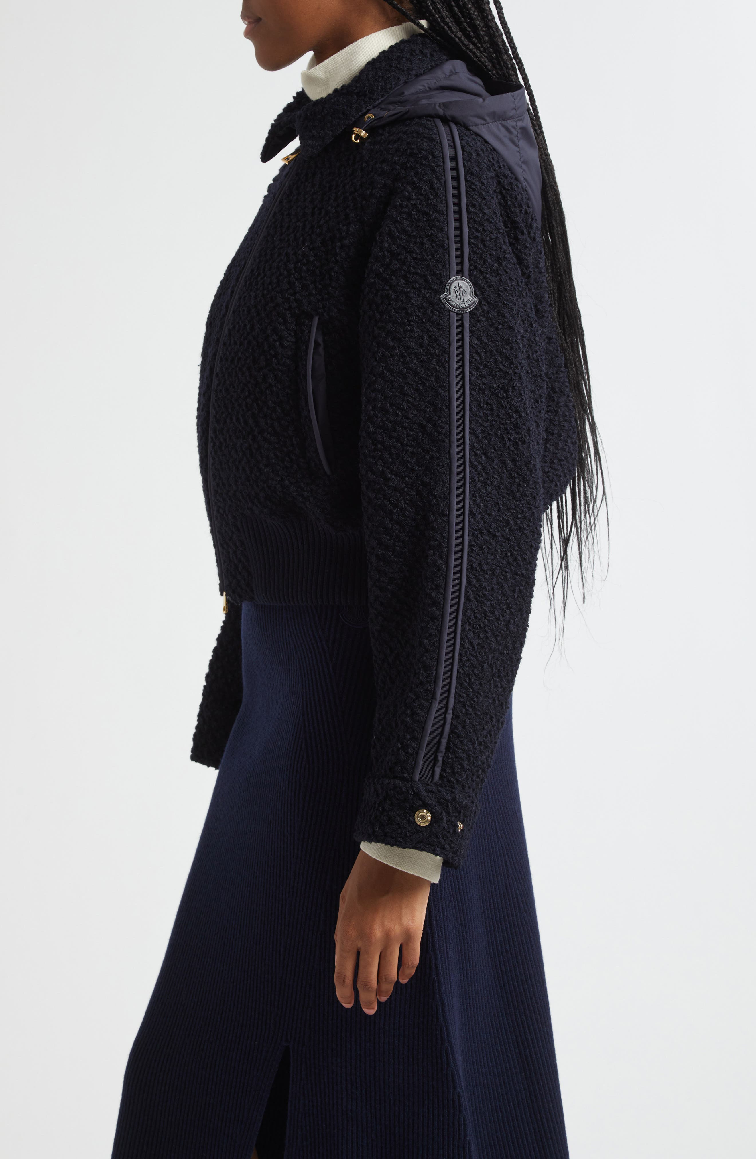 Moncler Juvigny Down Bomber Jacket in Dark Navy Blue at Nordstrom - 4
