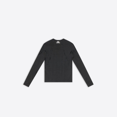 BALENCIAGA Women's 3b Sports Icon Fitted Long Sleeve Top  in Black outlook