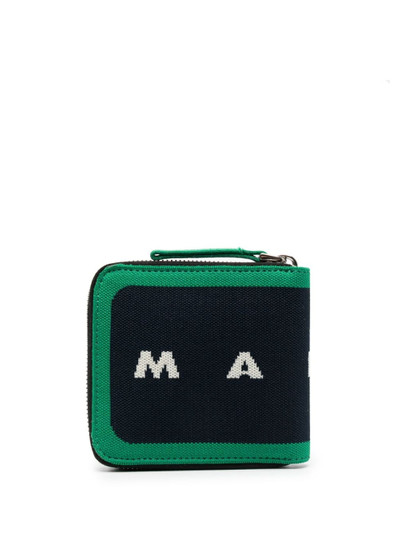 Marni logo-print zipped cotton wallet outlook