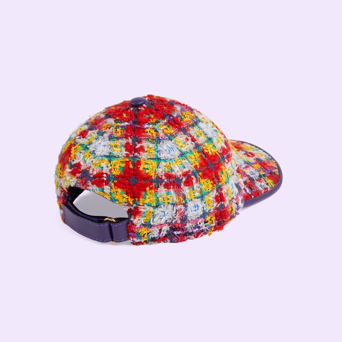 Check lamé tweed baseball hat - 5