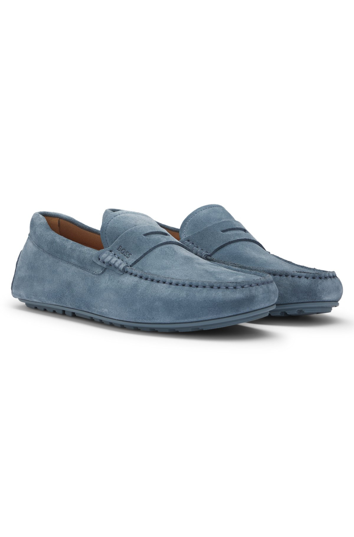 PORTUGUESE-CRAFTED MOCCASIN LOAFERS IN SUEDE WITH PENNY TRIM - 2