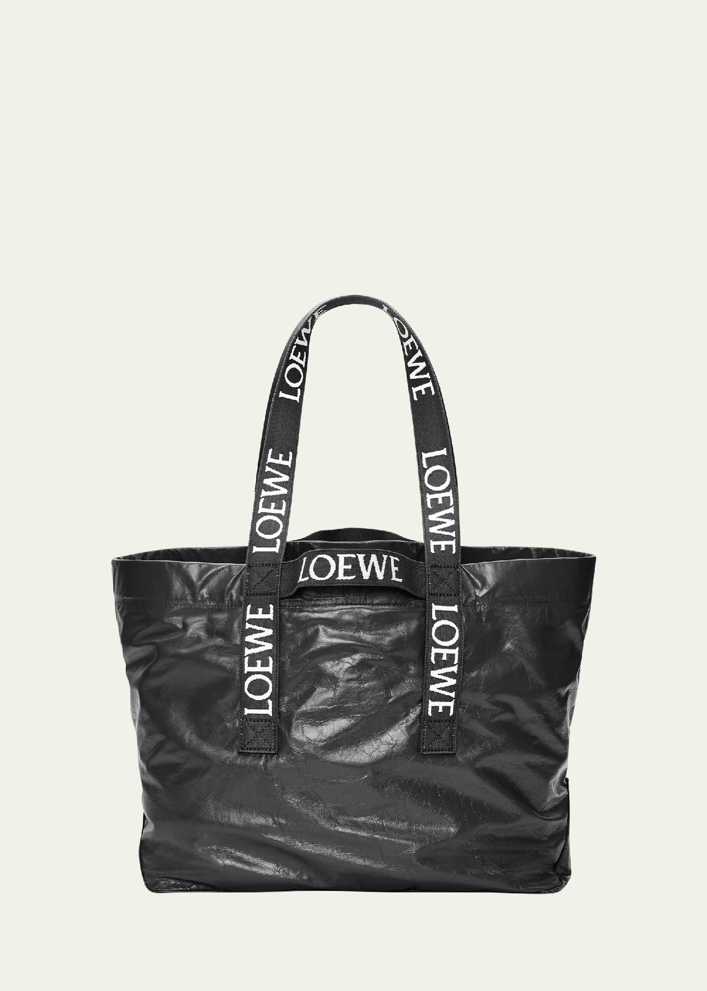 Men's Leather Fold Shopper Bag - 1