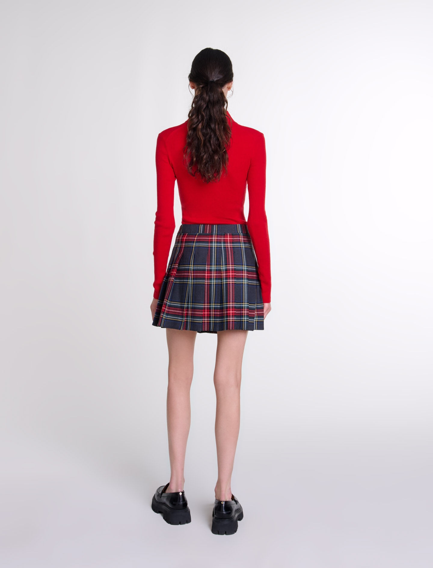 Short tartan print skirt - 4