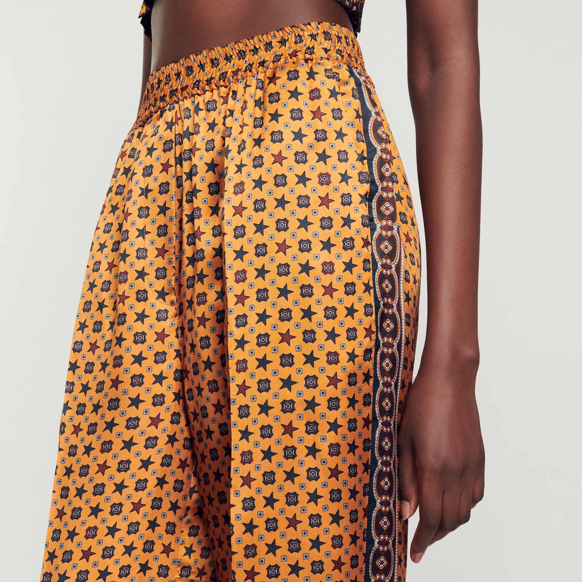 PRINTED SATIN PANTS - 4