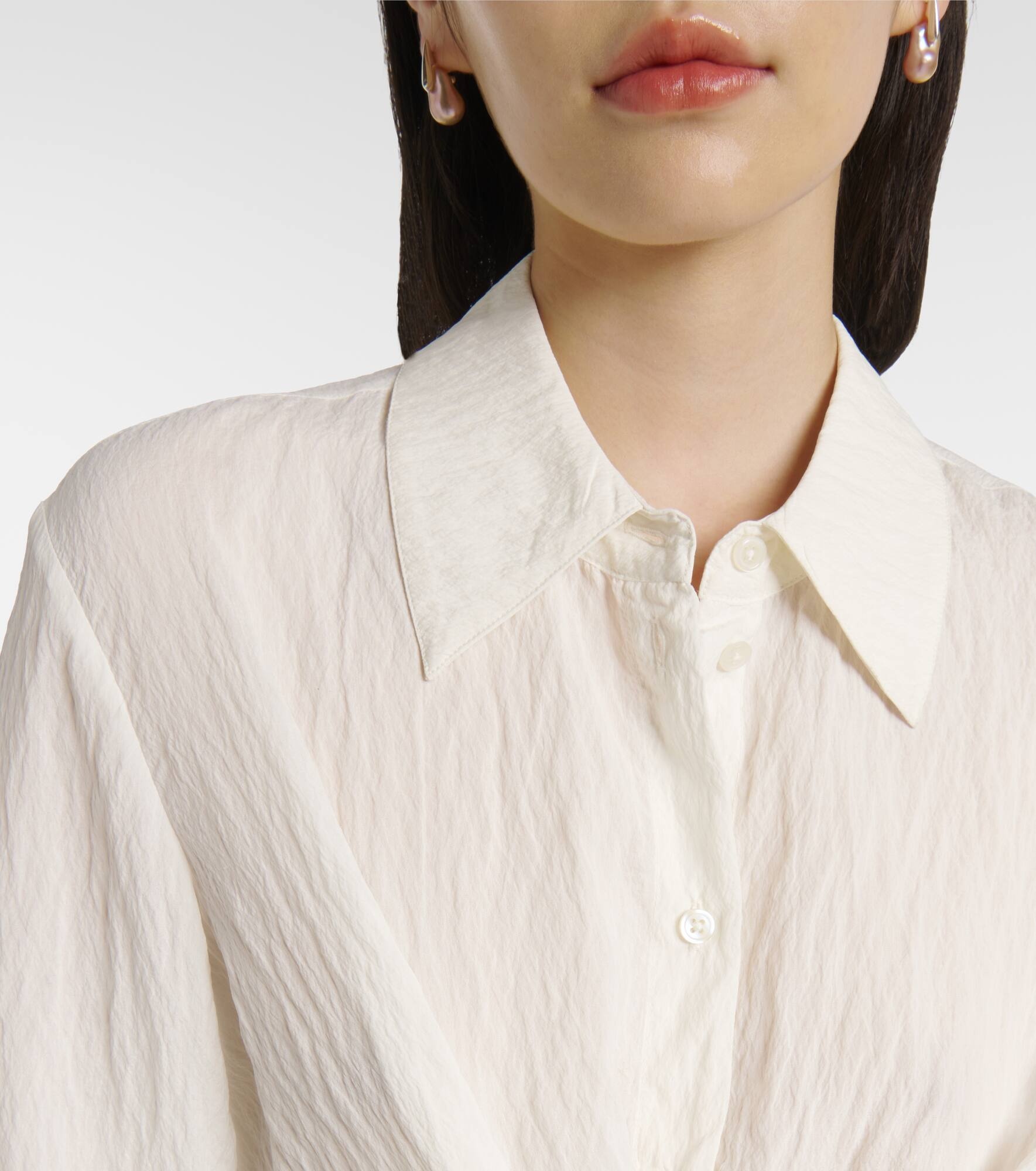 Knot-detail silk-blend shirt - 4