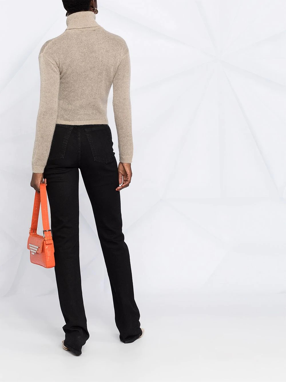 roll neck cropped jumper - 4