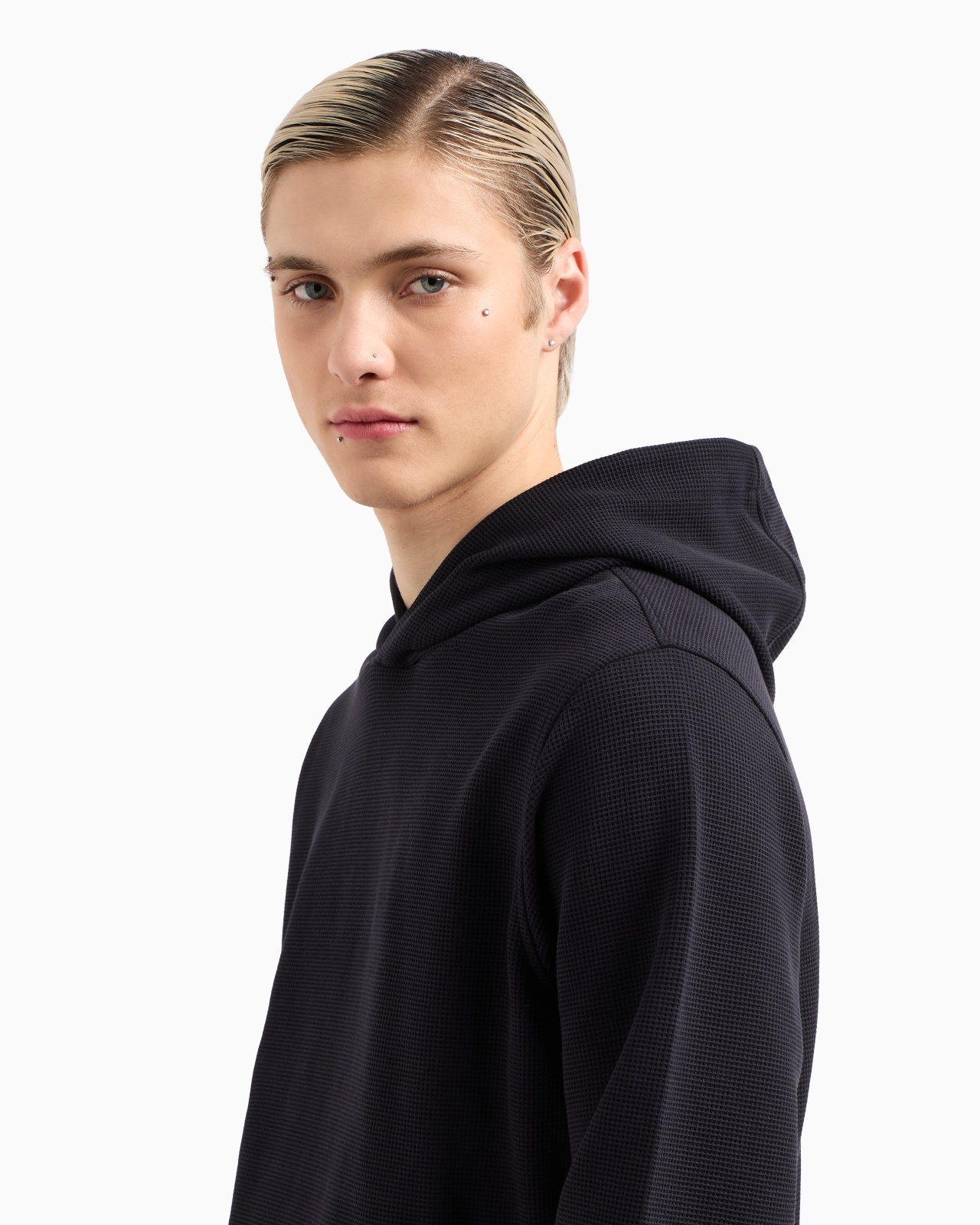TRAVEL ESSENTIALS WAFFLE JERSEY HOODED SWEATSHIRT - 5