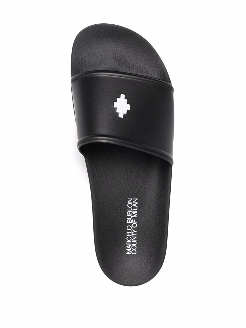 Cross faux-leather slides - 4