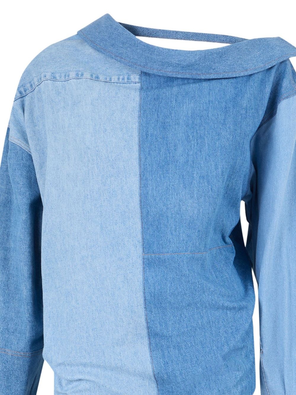 patchwork denim top - 4