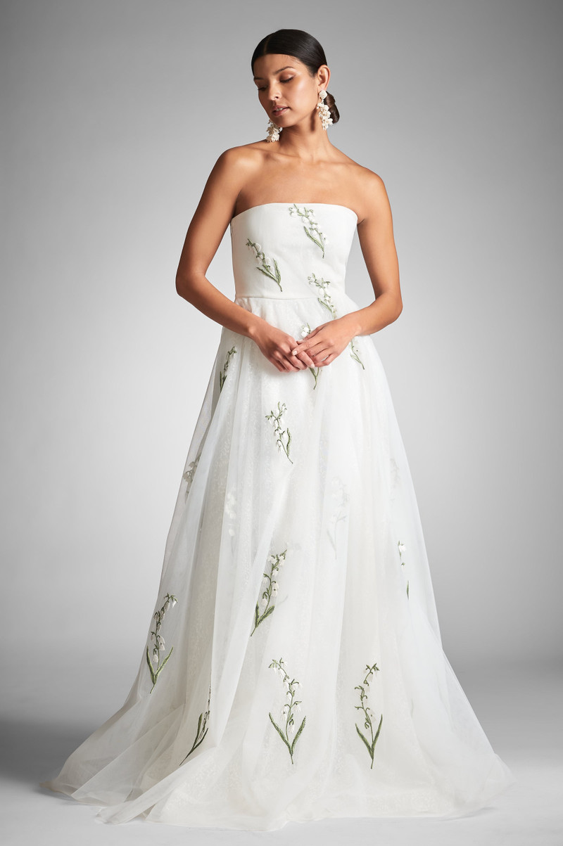 Anais Gown - White/Embroidered Floral 3