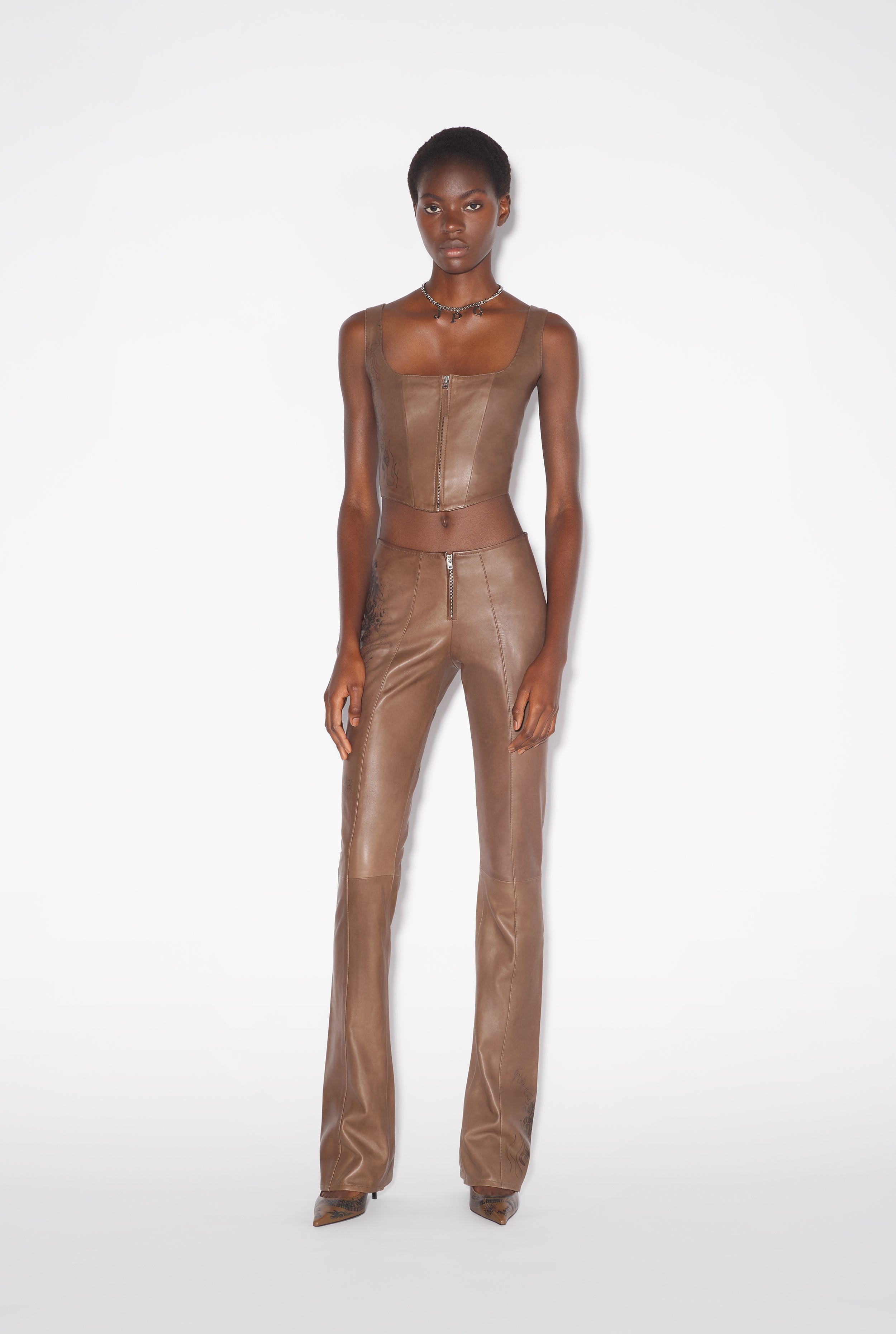 THE EBONY TATTOO LEATHER PANTS - 1