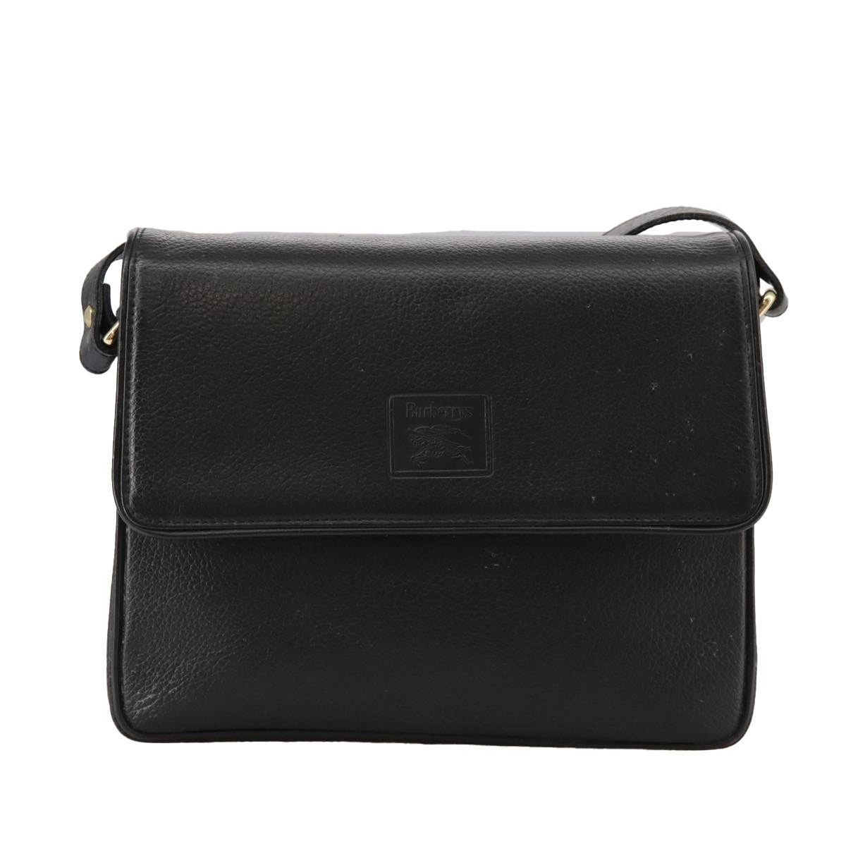 Burberry Shoulder Bag Leather Black Gold - 13