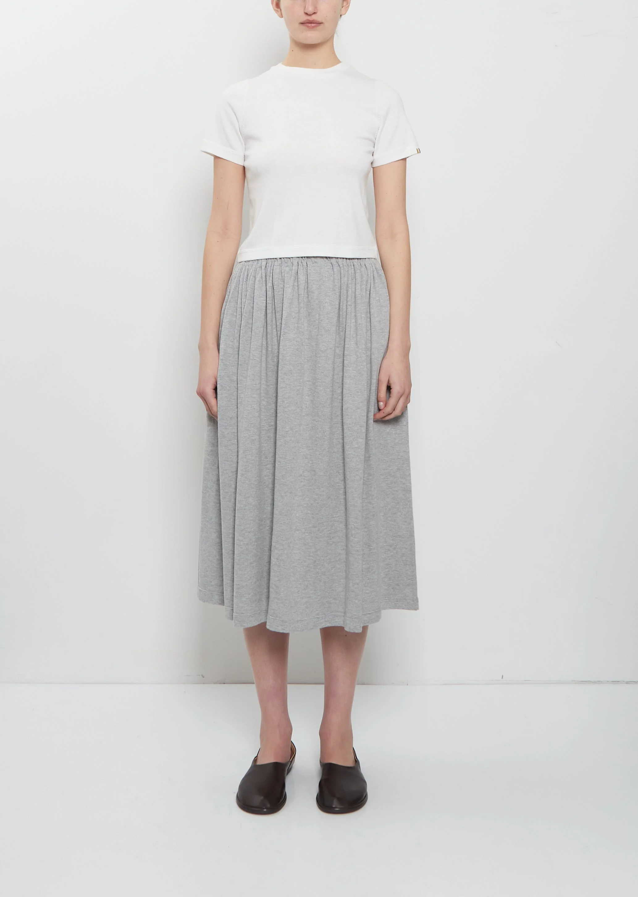n°403 Mary Xtra Short Cashmere Cotton Skirt — Grey - 1
