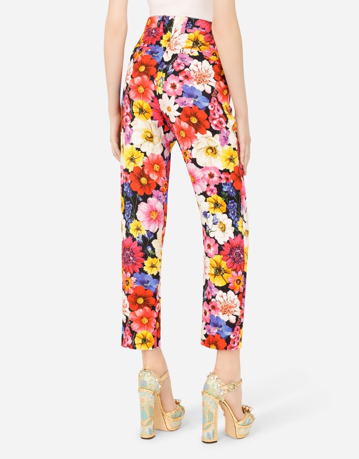 Garden-print brocade pants - 5