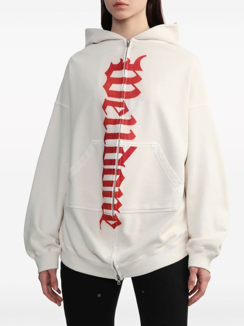 logo-print zip-up hoodie - 3