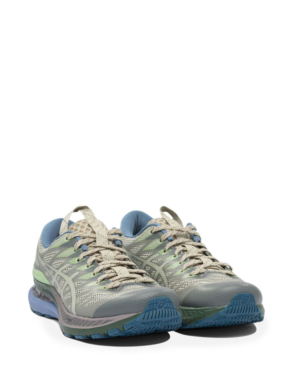 textured lace-up mesh sneakers - 2