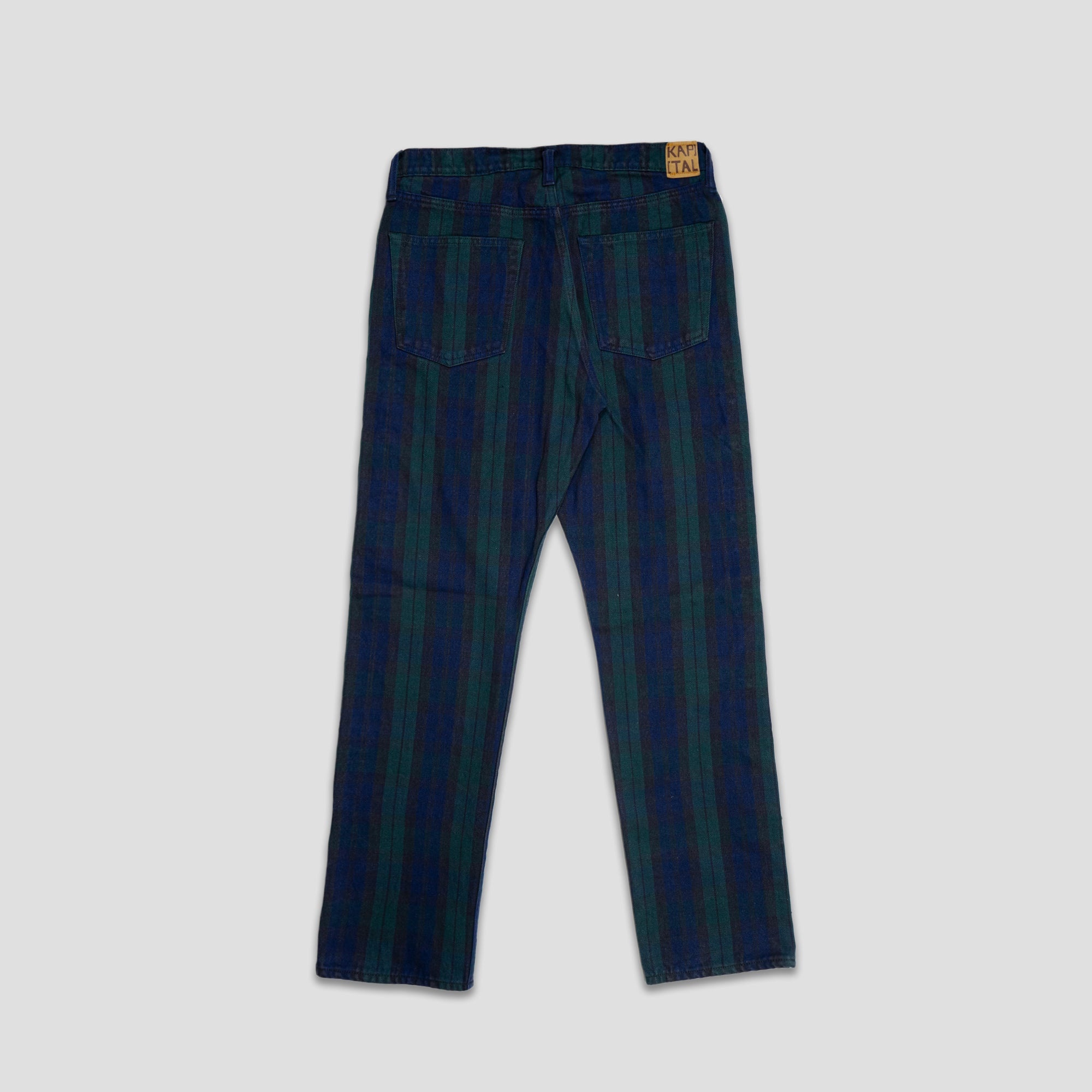 11oz TARTAN CHECK 5P MONEKY CISCO JEANS (STUDS REMAKE) - GREEN - 5