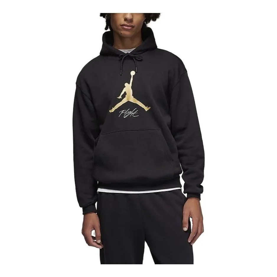 Air Jordan Fleece Baseline Lifestyle Hoodie 'Black Gold' FD7545-011 - 1