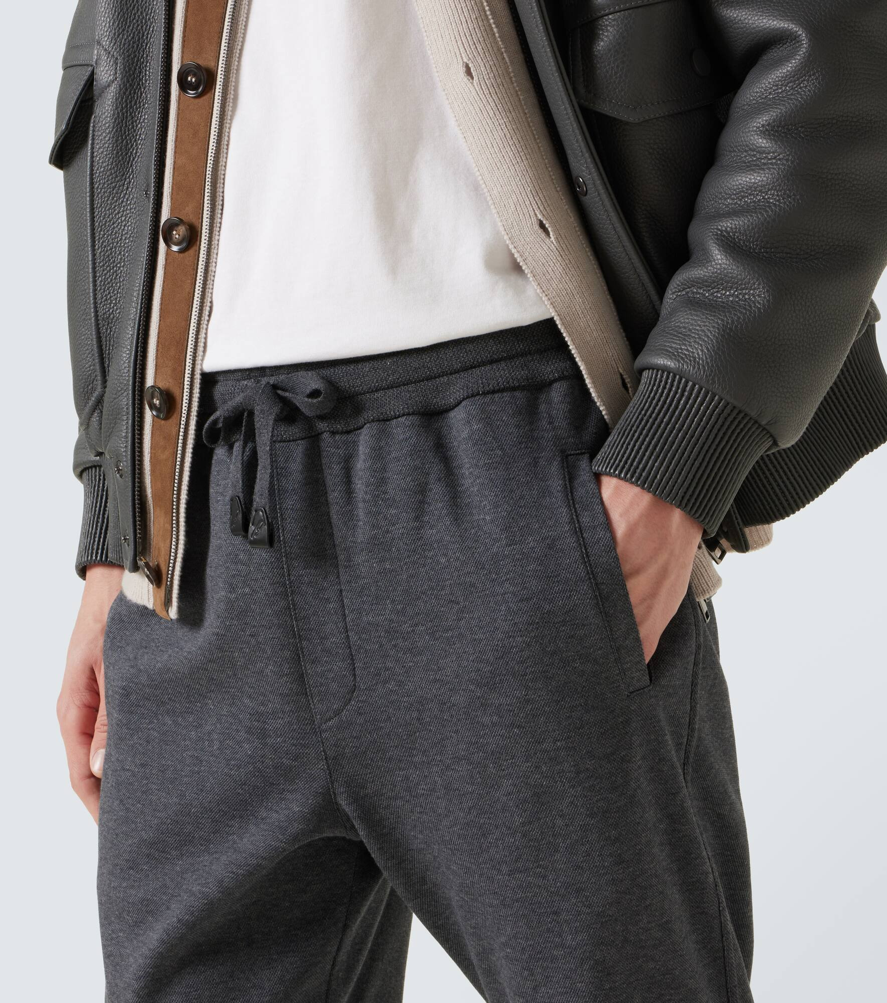 Cotton-blend sweatpants - 5