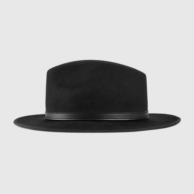 GUCCI Felt hat with leather detail outlook