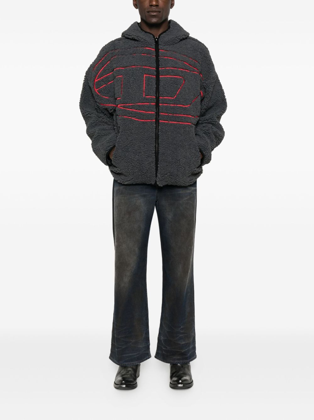 hooded logo-detail jacket - 2