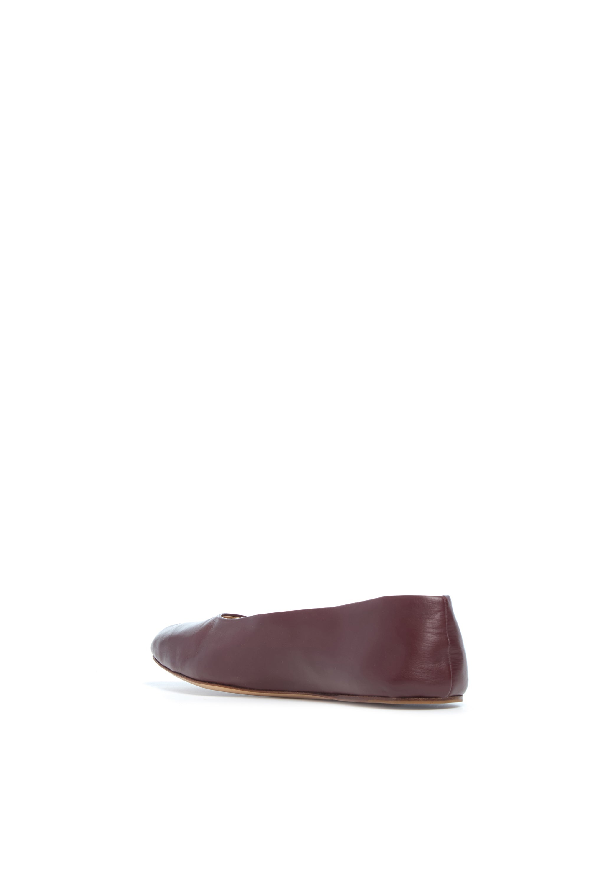 Andre Ballerina Flat Shoe in Bordeaux Leather - 3