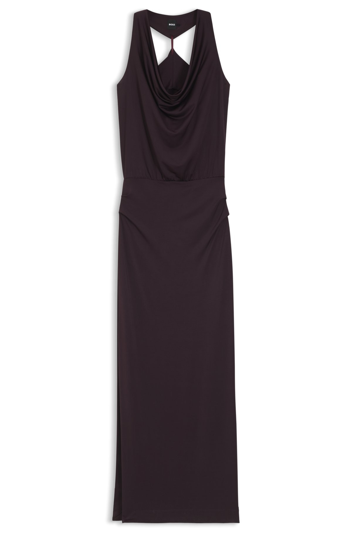 COWL-NECK DRESS WITH REAR METAL DETAIL - 1