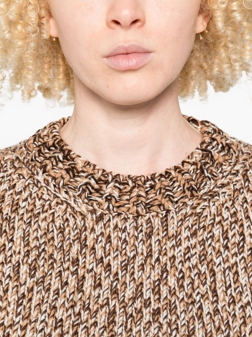 speckled crew-neck jumper - 5