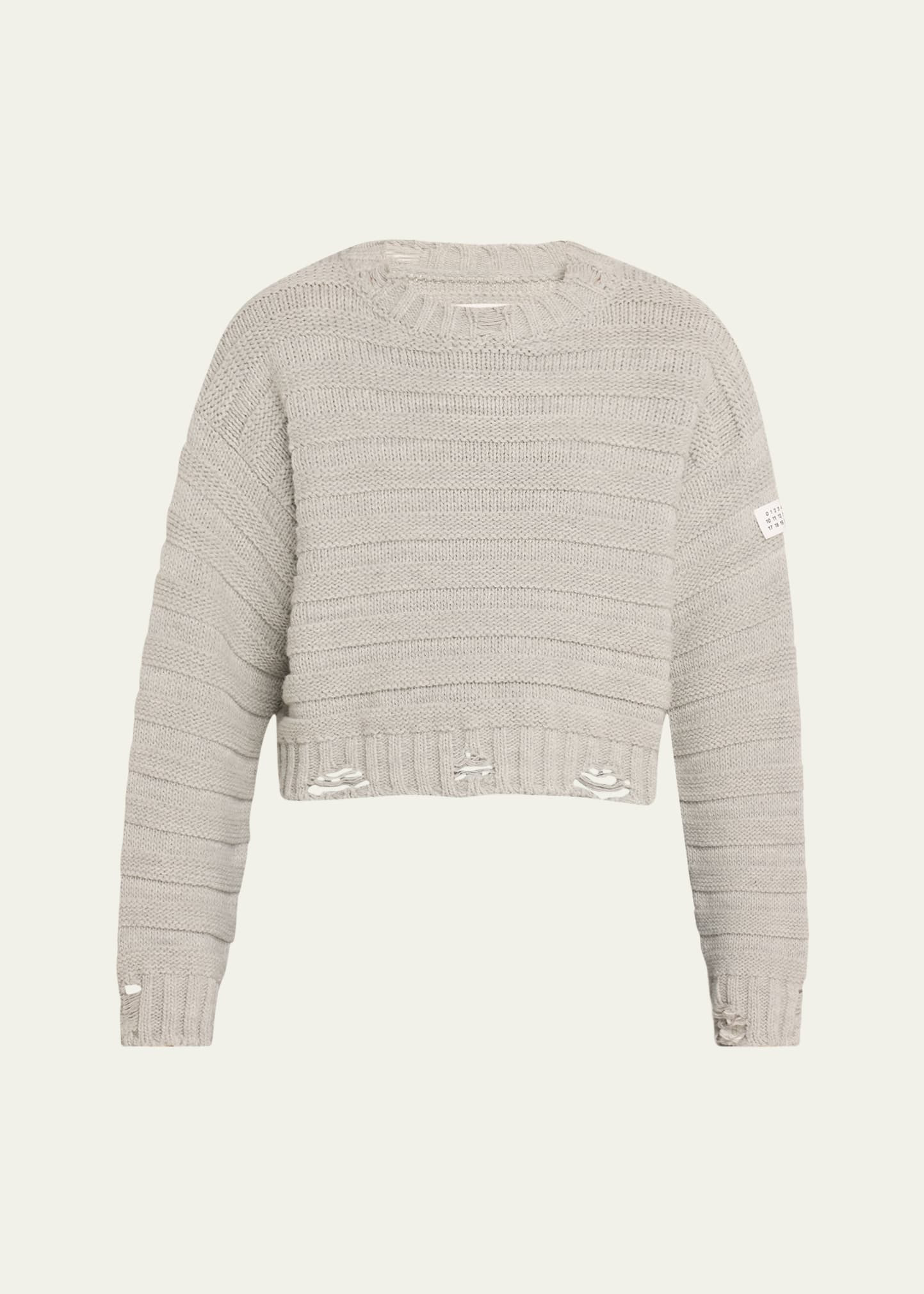 Distressed Crewneck Sweater - 1