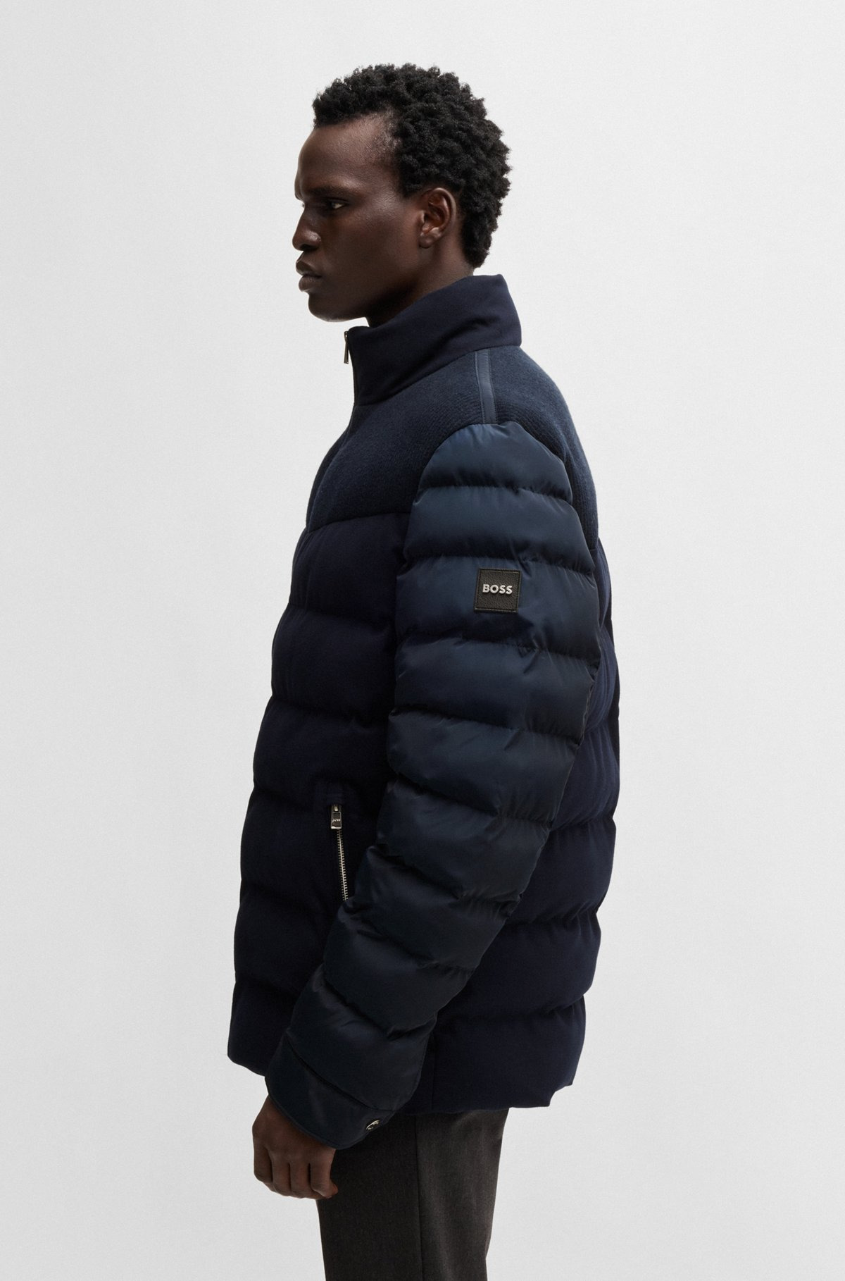 WATER-REPELLENT JACKET IN MIXED MATERIALS - 6