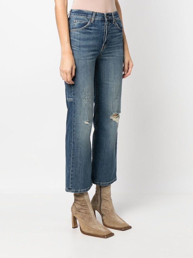 distressed cropped flared jeans 3
